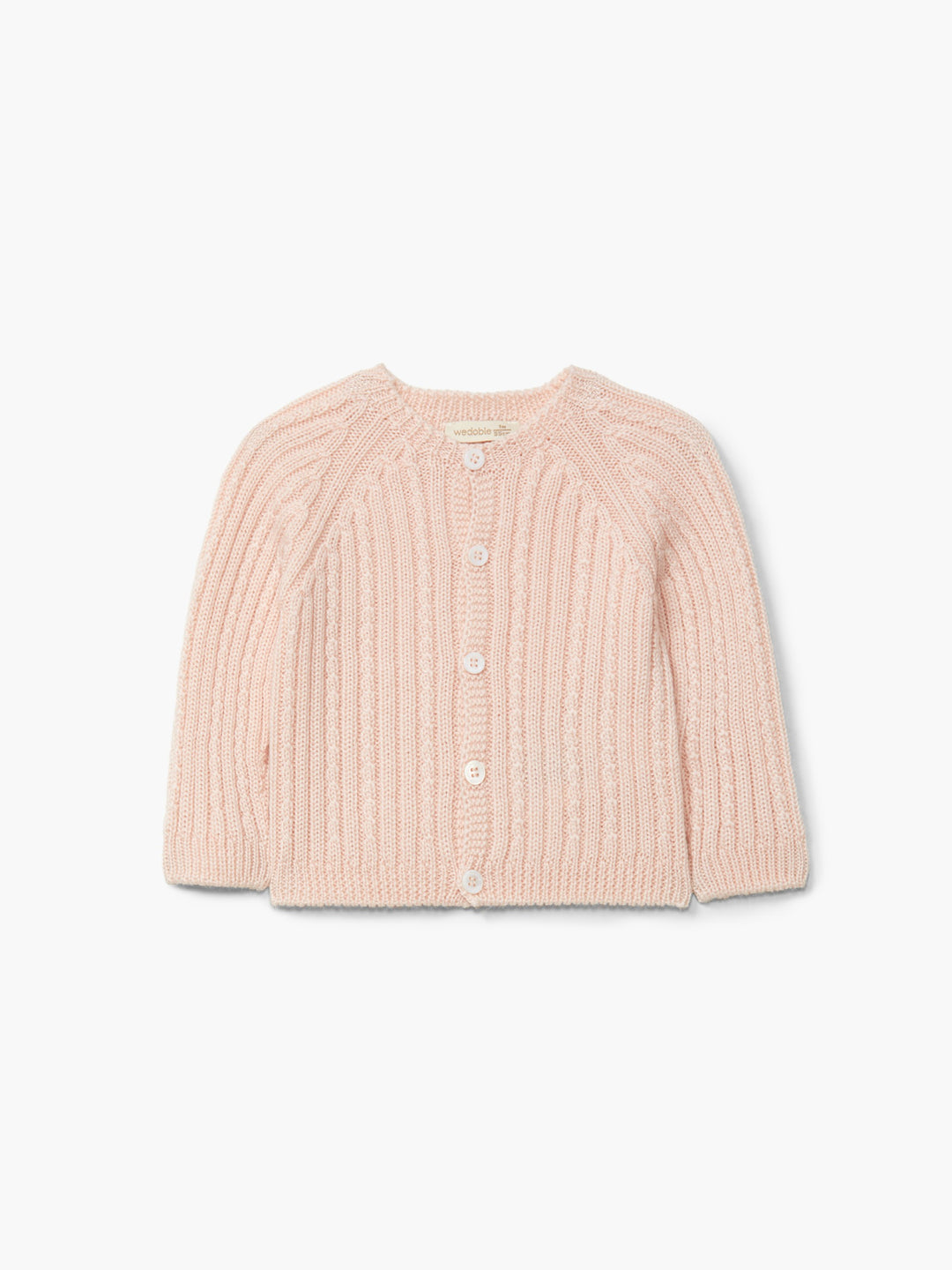 Cardigan a costine in lana rosa 04308C 02 WEDOBLE 