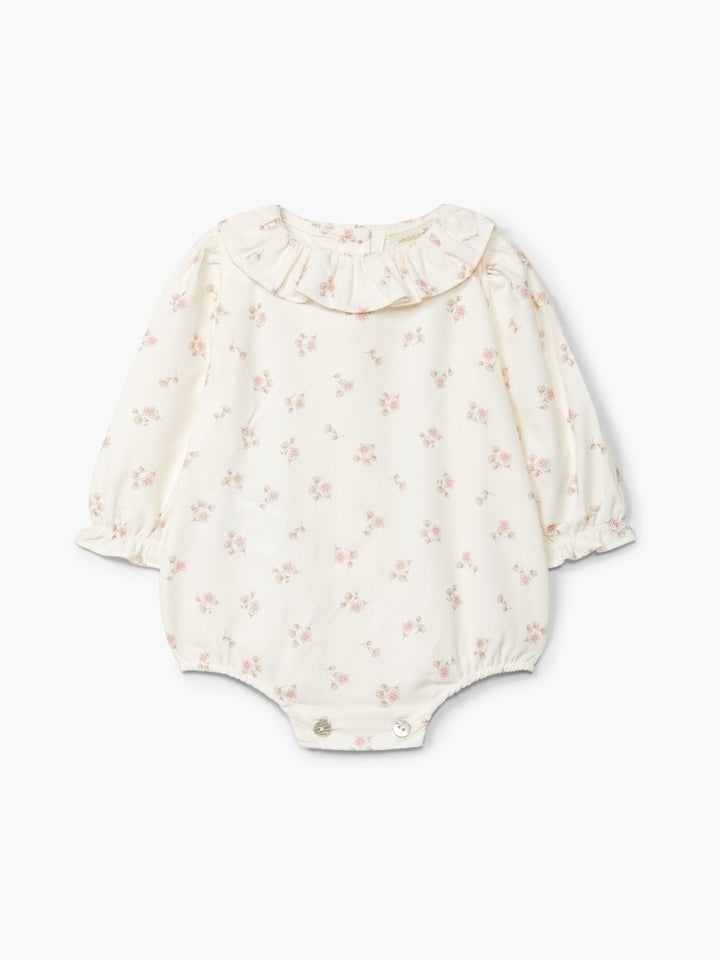 Camicia a body in bombazine con fiori 04716A 90 WEDOBLE 