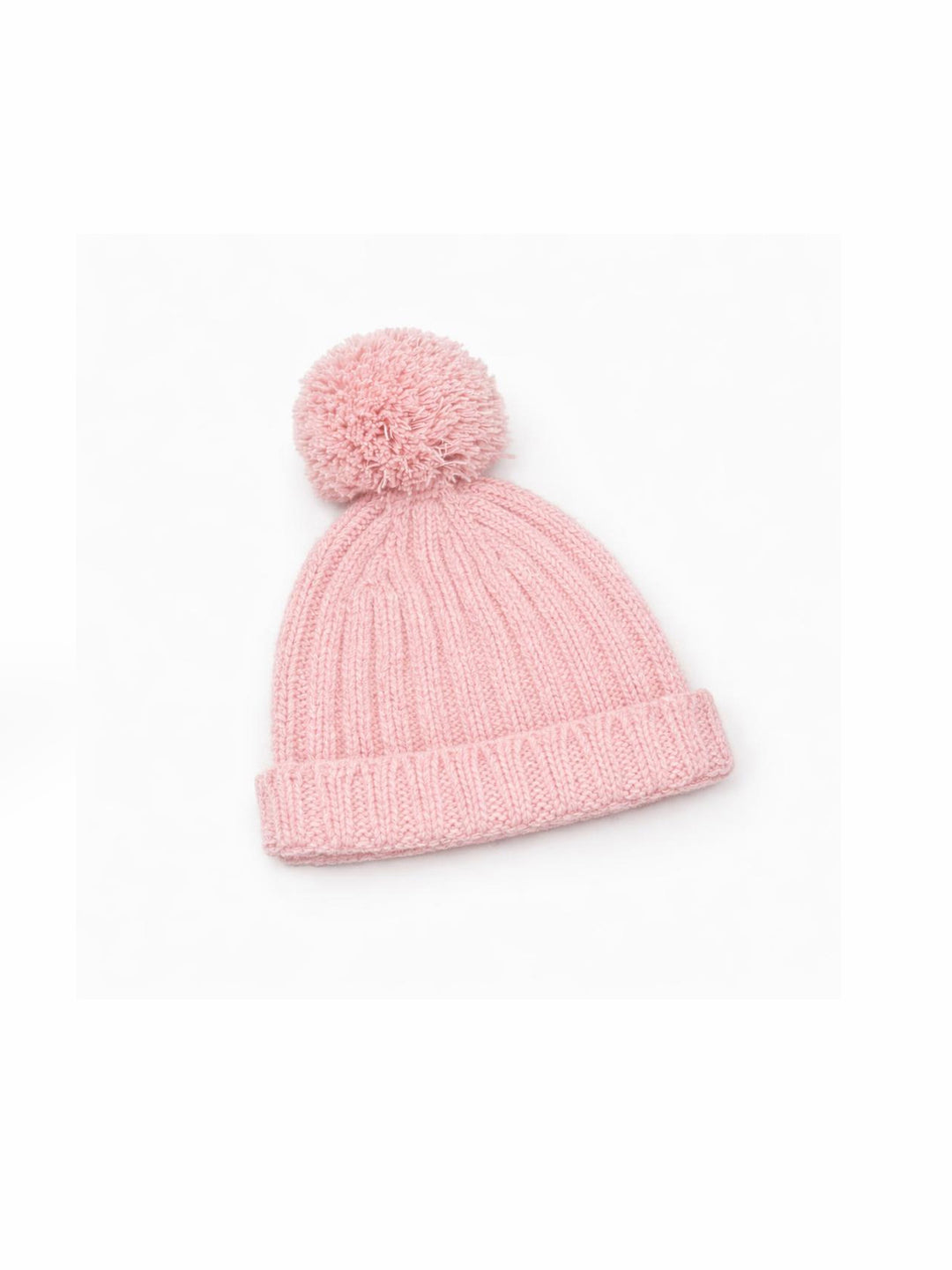 Cappello con ponpon in lana merino rosa 05307B 02 WEDOBLE 