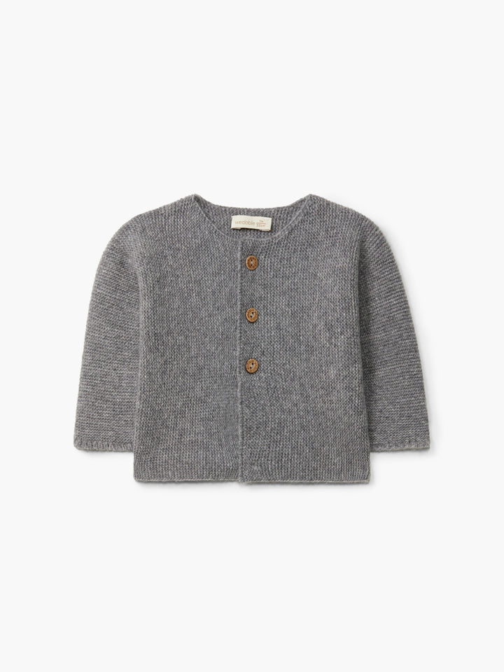 Cardigan in lana merino grigio 05308C 10 WEDOBLE 