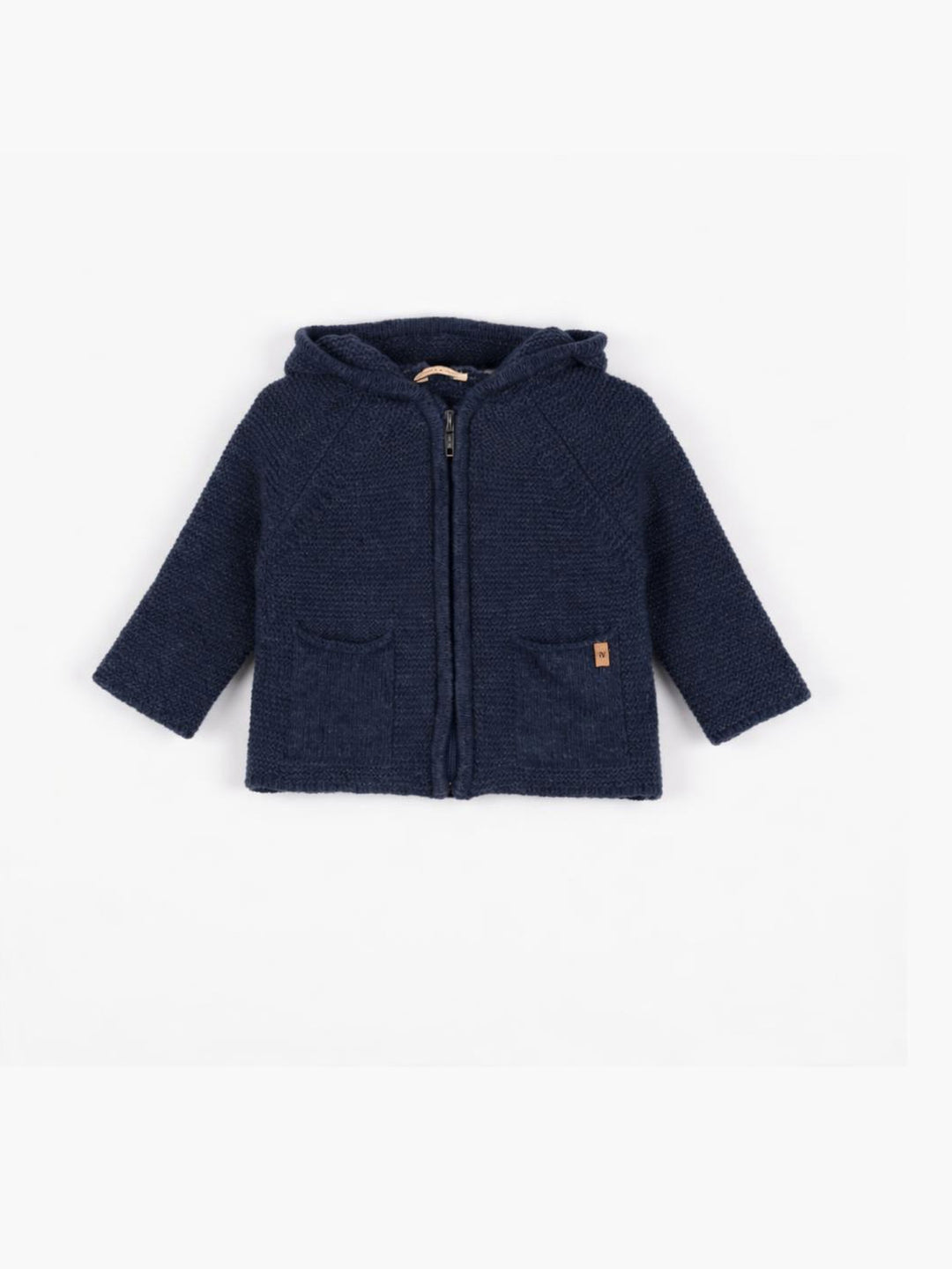 Cardigan con zip in lana merino blu 05308E 13 WEDOBLE 