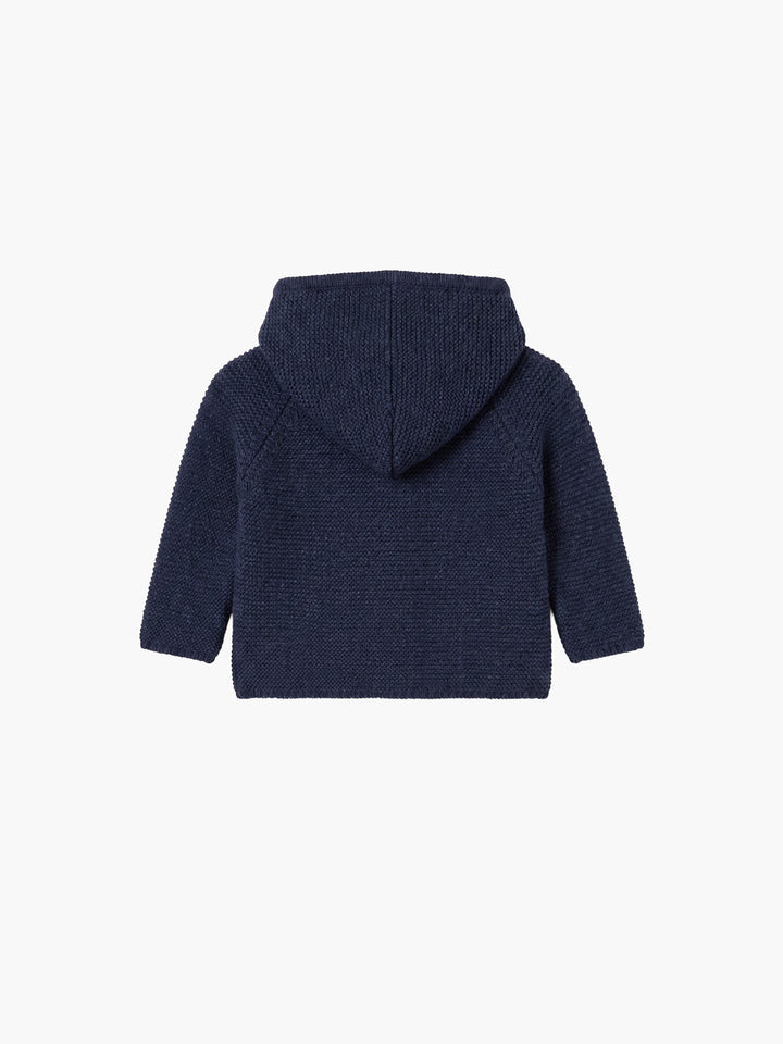 Cardigan con zip in lana merino blu 05308E 13 WEDOBLE 