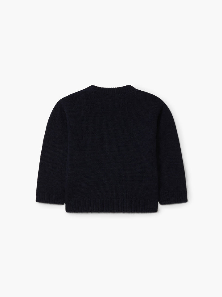 Maglione in lana merino blu 06301B 13 WEDOBLE 