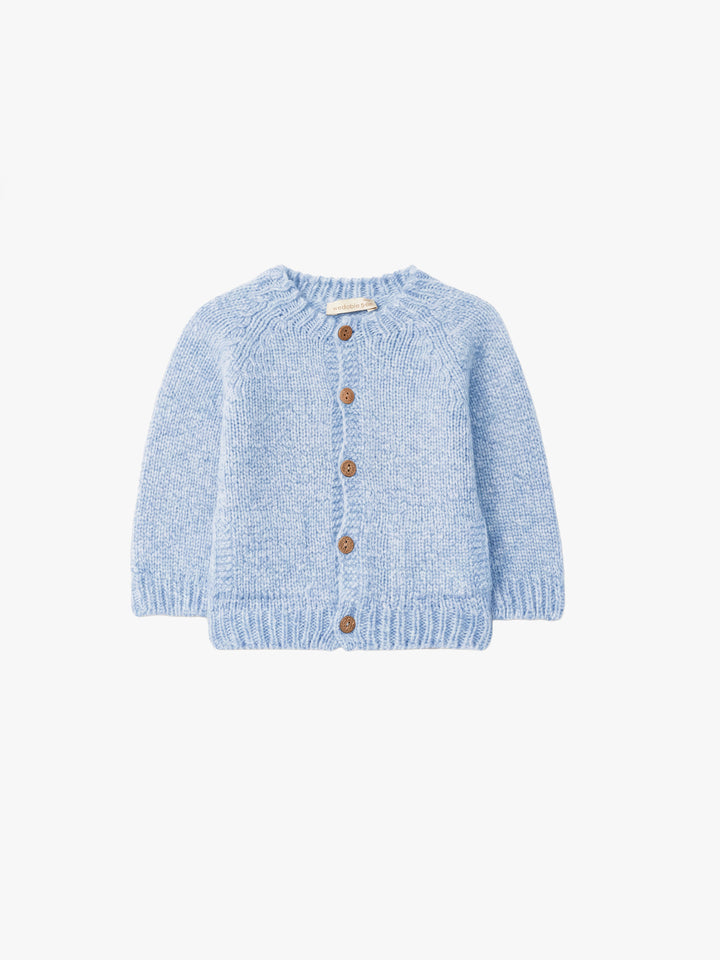 Cardigan in lana merino con tasche celeste 07308B 43 WEDOBLE 