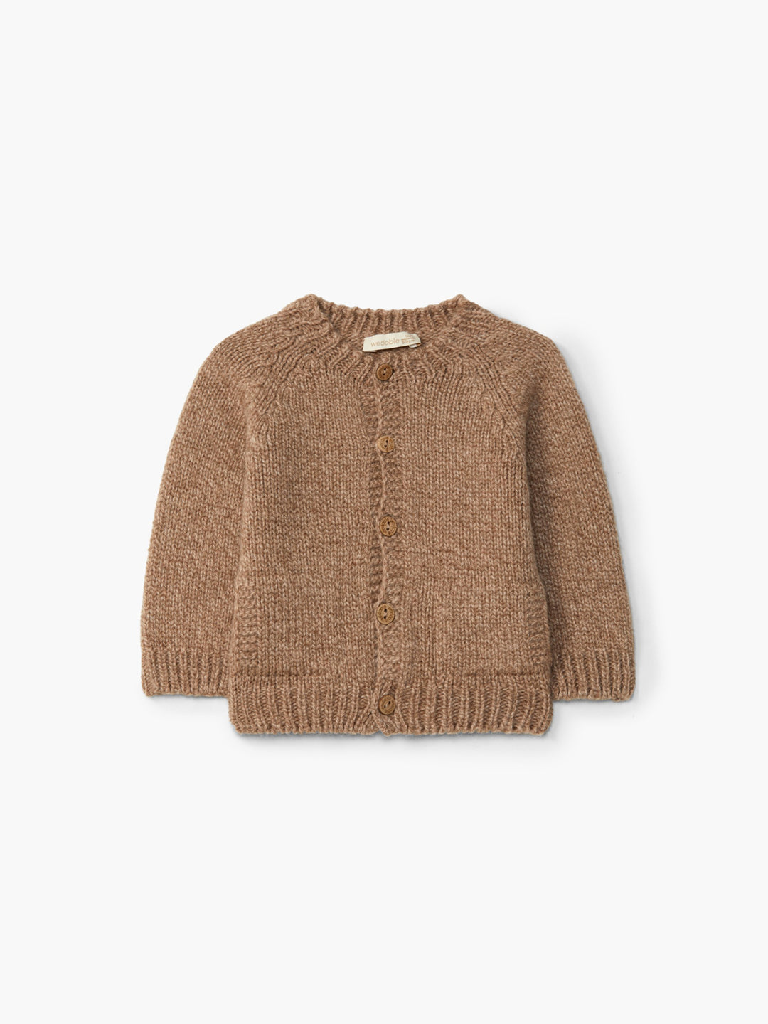 Cardigan in lana merino con tasche marrone 07308B 59 WEDOBLE 