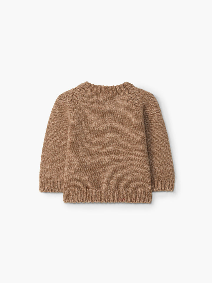 Cardigan in lana merino con tasche marrone 07308B 59 WEDOBLE 