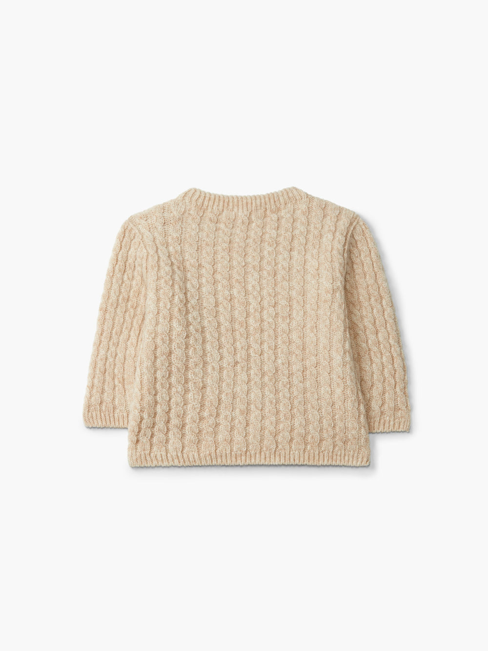 Maglione a trecce in lana merino beige 08301C 04 WEDOBLE 