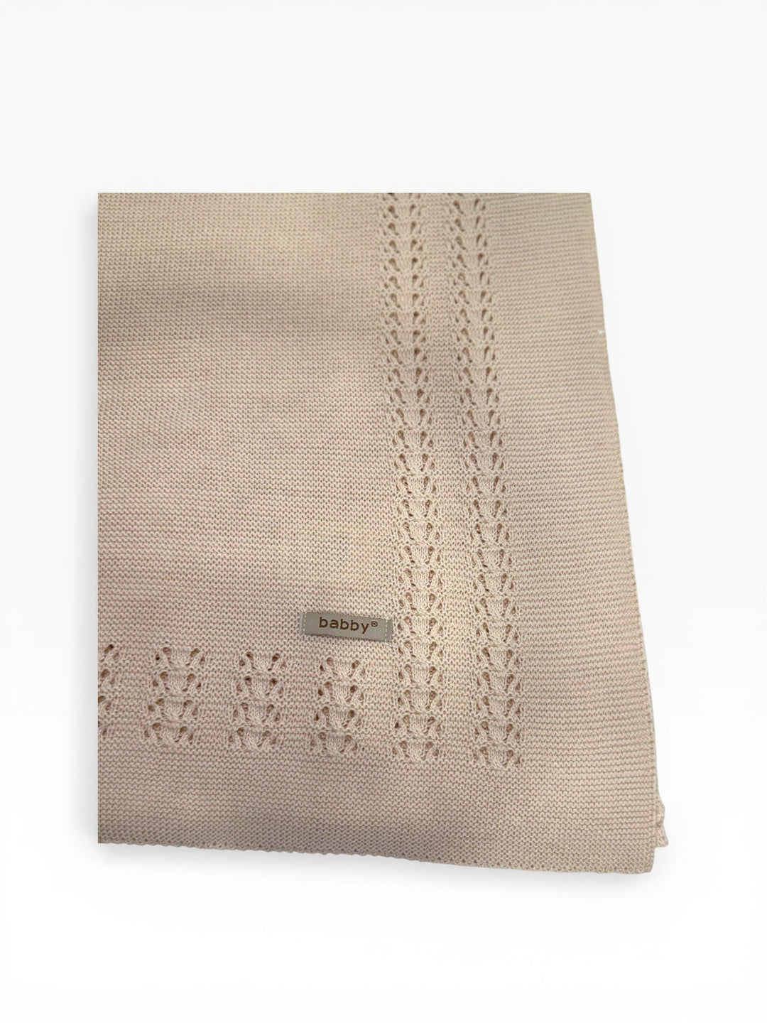 Coperta in filo traforato beige 26122 12 Babby 