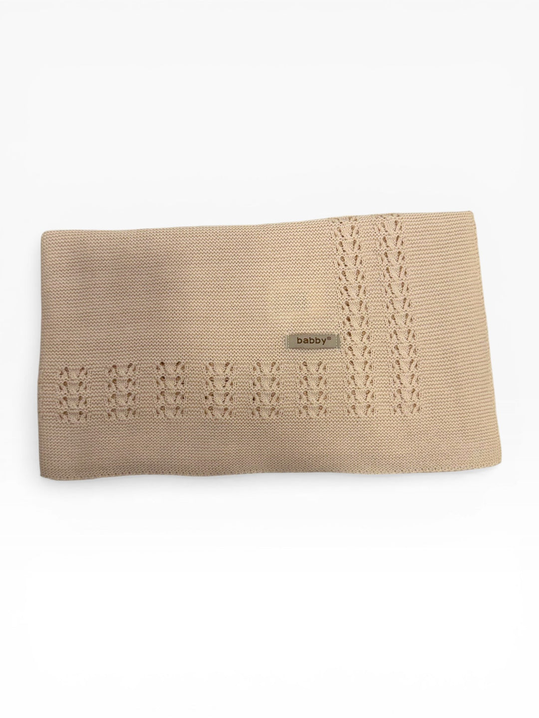 Coperta in filo traforato beige 26122 12 Babby 