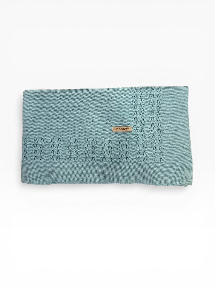 Coperta in filo traforato azzurro 26122 52 Babby 