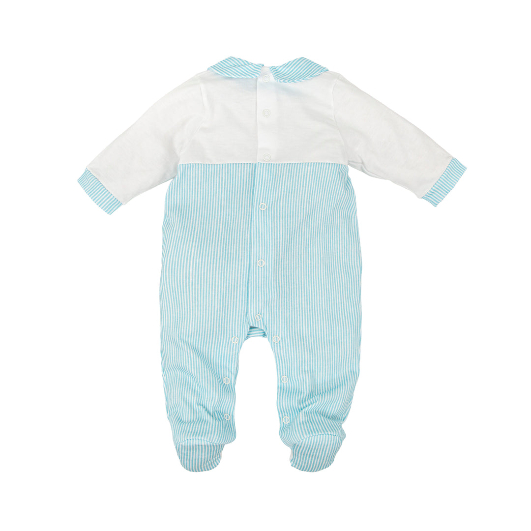 Tutina in cotone con colletto e righe 10223 BT BABIDU 