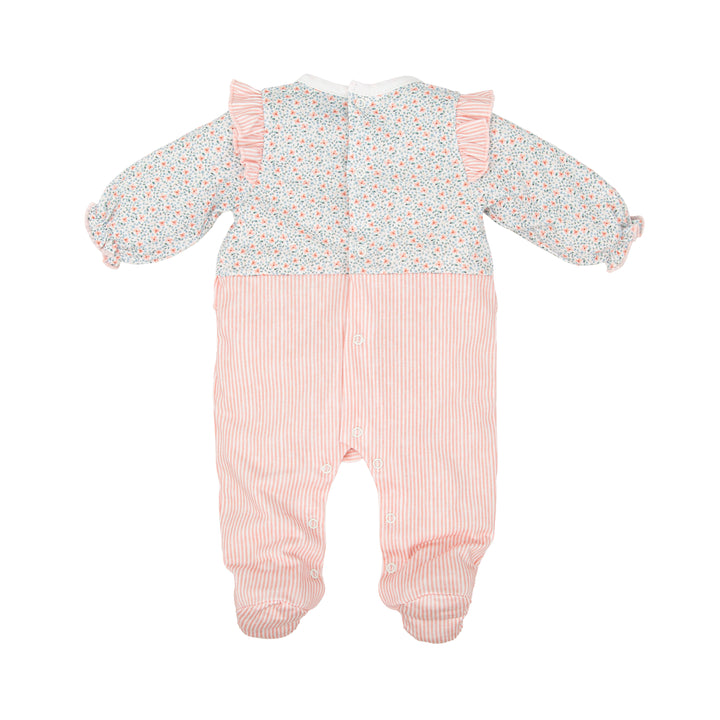 Tutina in cotone con fiori e righe 11223 MU BABIDU 