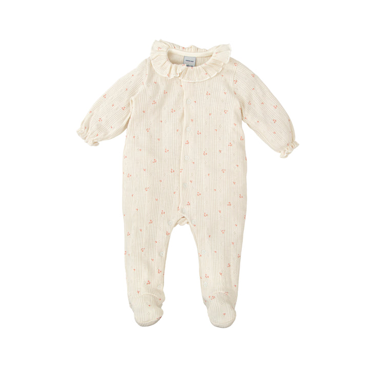 Tutina in cotone traforato con micro fiori 11227 RO BABIDU 