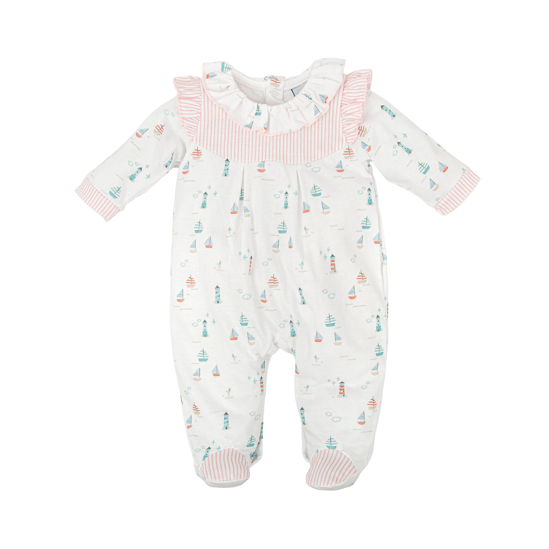 Tutina a tema marino con dettagli rosa 14221 BR BABIDU 