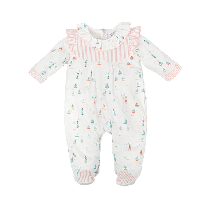 Tutina a tema marino con dettagli rosa 14221 BR BABIDU 