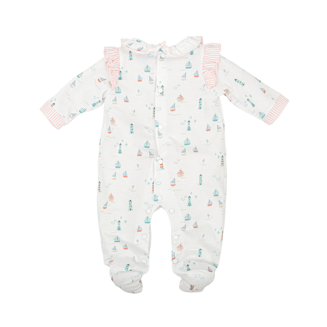 Tutina a tema marino con dettagli rosa 14221 BR BABIDU 