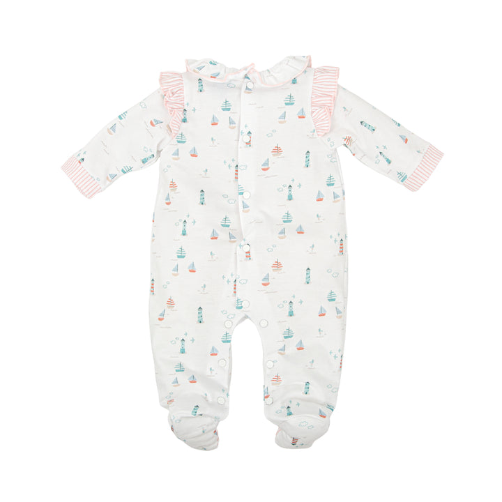 Tutina a tema marino con dettagli rosa 14221 BR BABIDU 