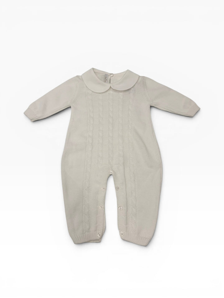 Tutina a treccina in filo bianco 354 BI BABY Lord 