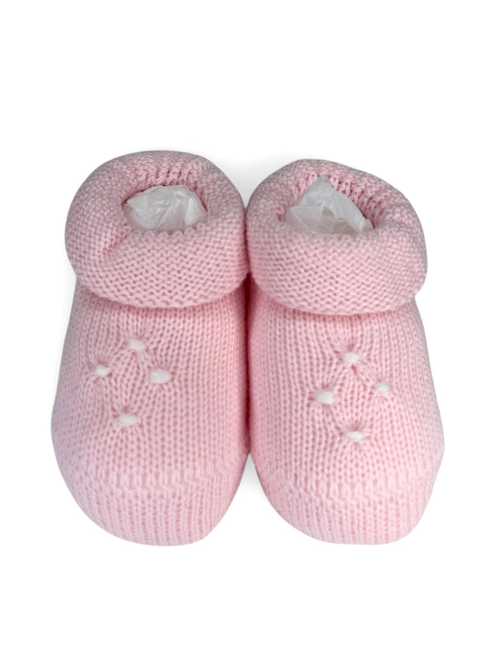 Scarpine in filo rosa con lavorazione a nido d'ape 765 BR BABY Lord 