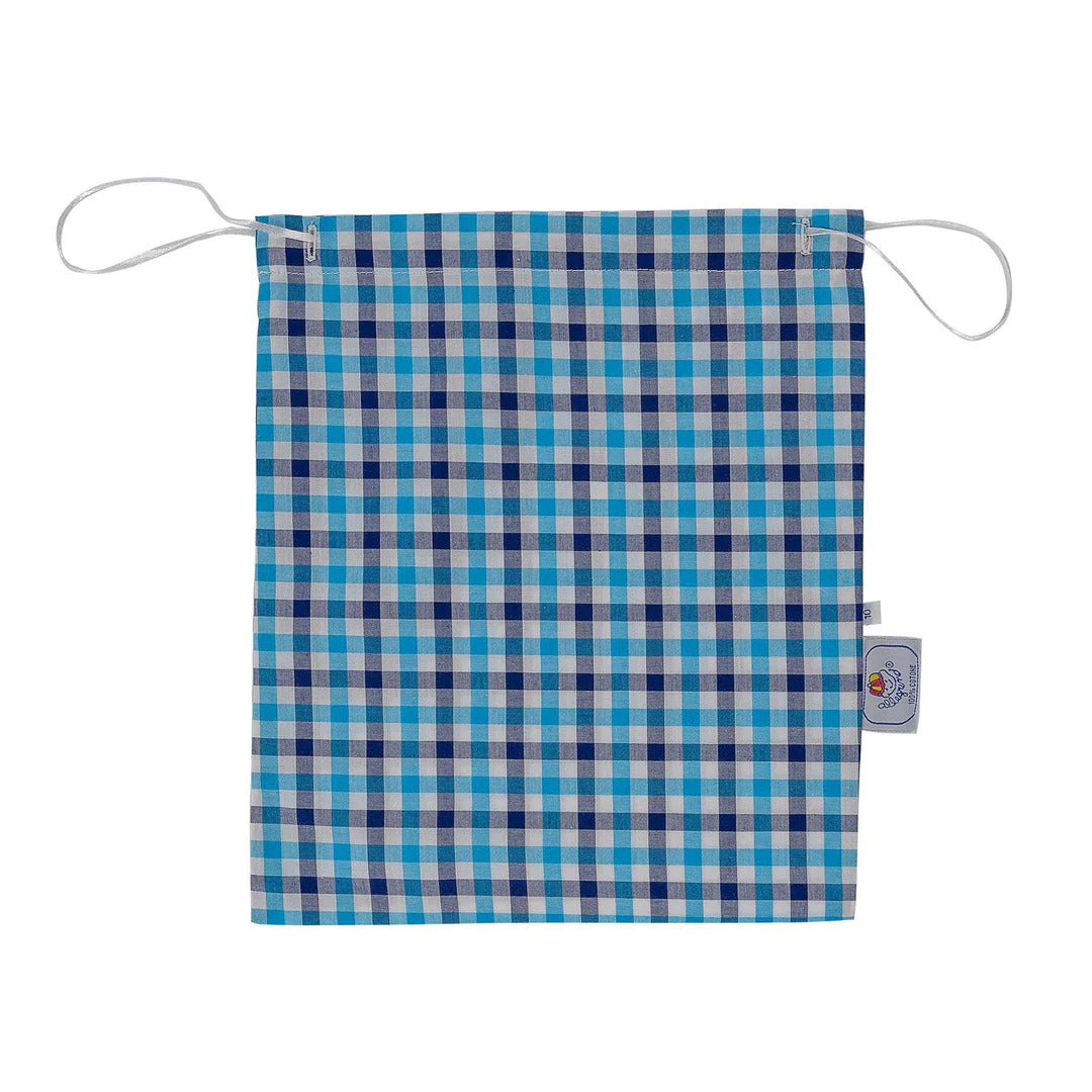 Pigiama lungo in cotone quadro celeste e blu CHARLY BCL 935 GOLD 