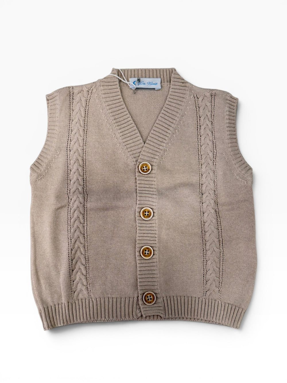 Gilet in filo con trecce neonato 03602/1 BS LA NUIT 