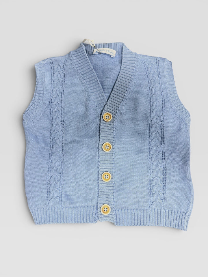 Gilet in filo con trecce neonato 03602/1 CE LA NUIT 