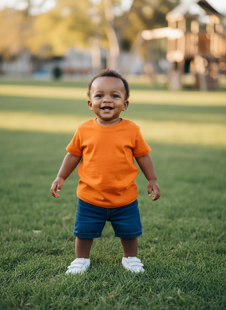T-shirt in puro cotone arancio neonato 6564 BABY AR LA NUIT 