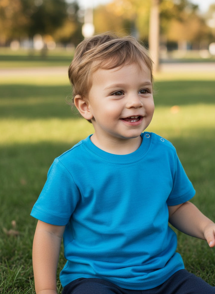 T-shirt in puro cotone turchese neonato 6564 BABY TU LA NUIT 