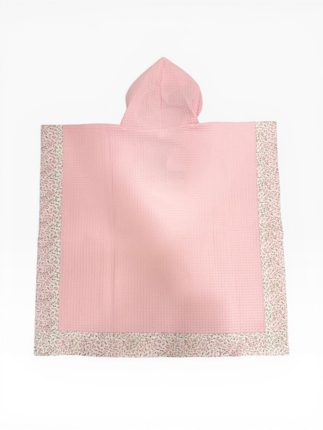 Poncho in nido d'ape rosa con profili floreali LAMPEDUSA 62/10 Mantì 