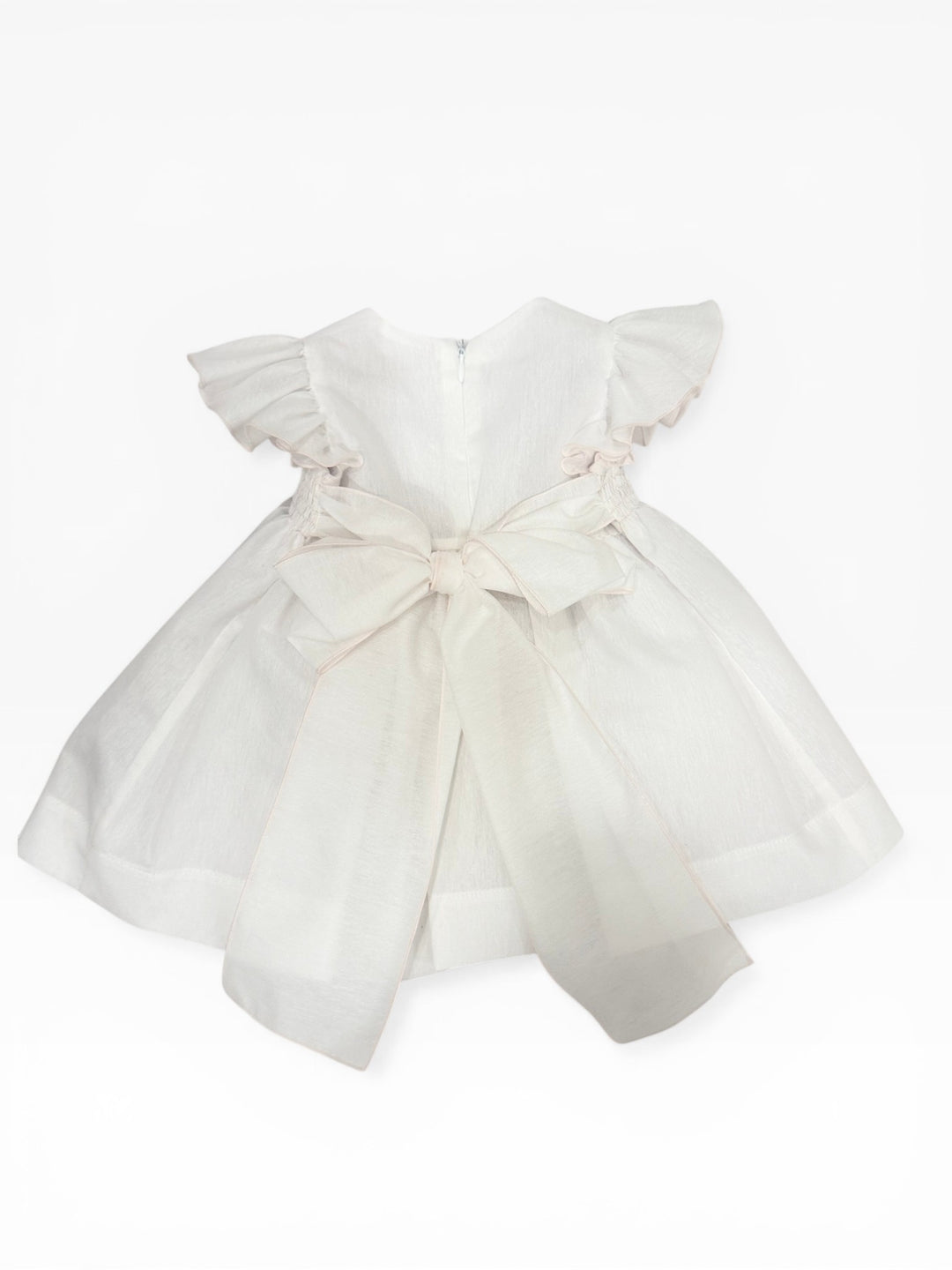 Abito in cotone a nido d'ape con rose ricamate VE8830 BR Teto e Tatta 