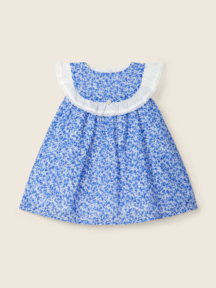 Abito con vivace fantasia floreale blu 07704A 90 WEDOBLE 