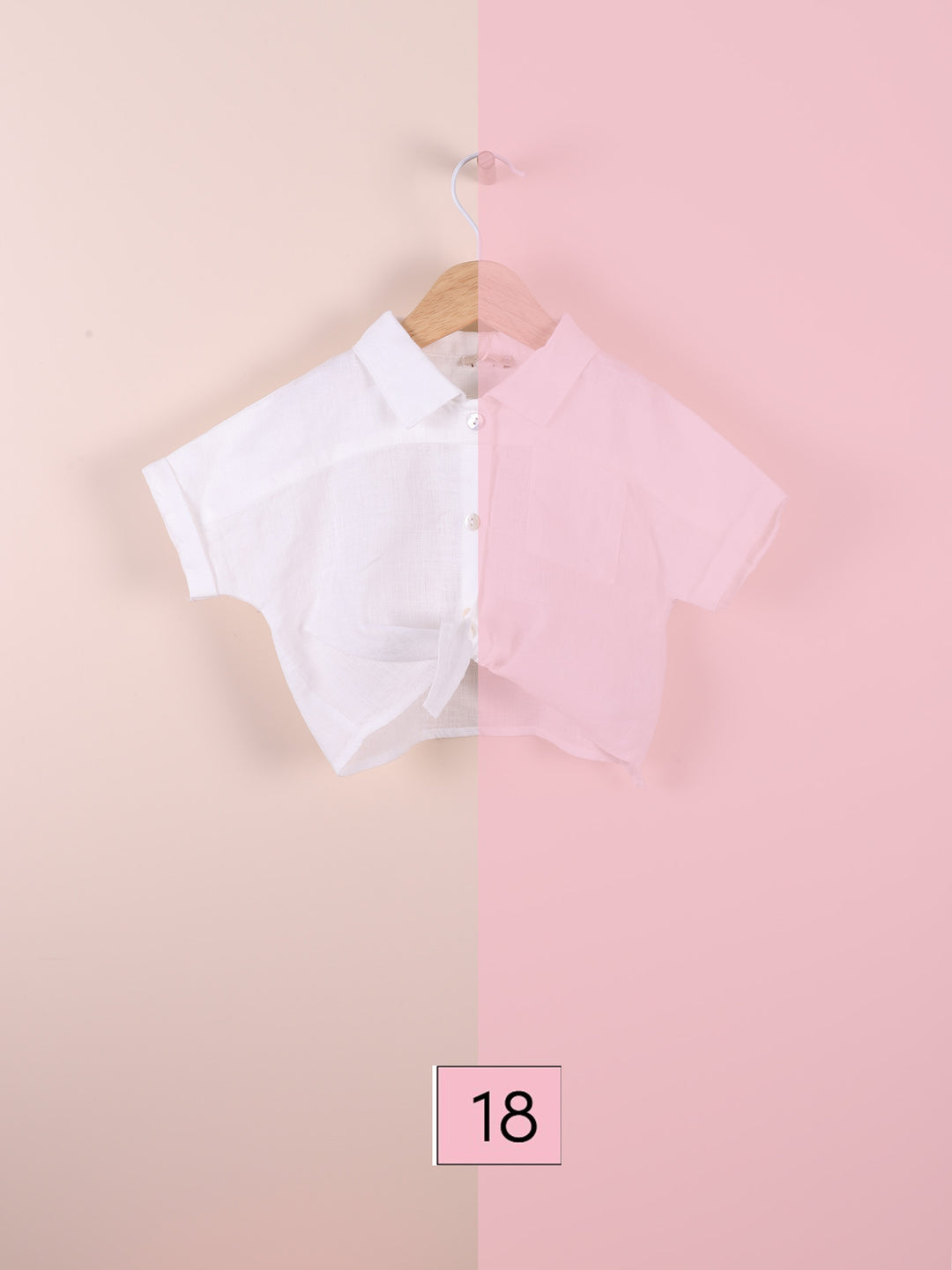 Camicia con nodo in lino fucsia 11720T 18 WEDOBLE 