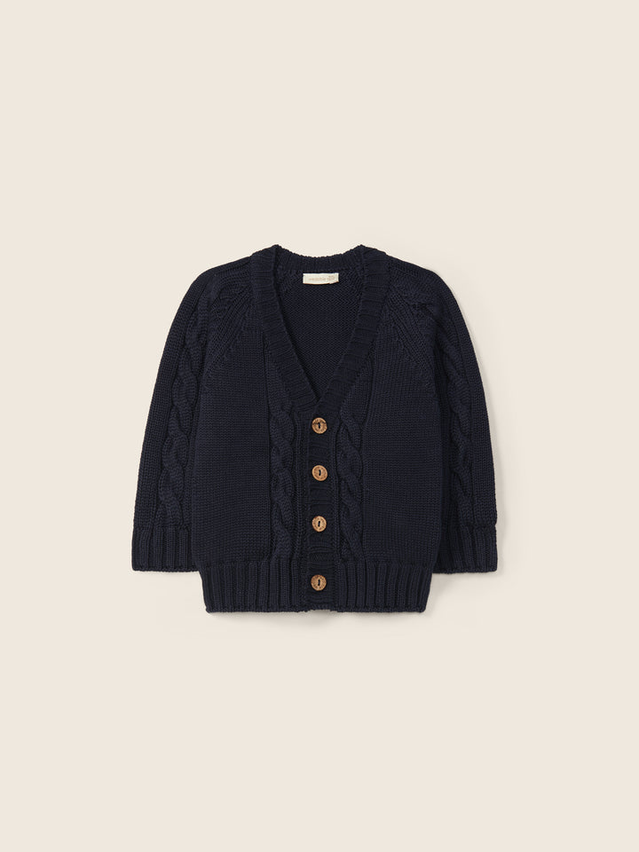 Cardigan scollo a V in filo blu 12308A 13 WEDOBLE 