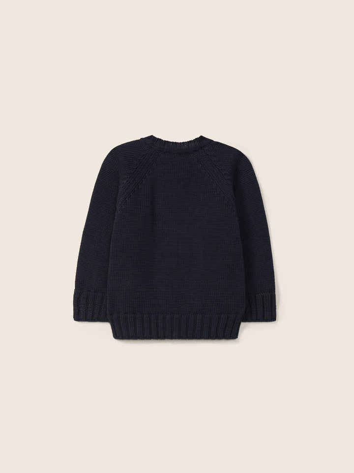 Cardigan scollo a V in filo blu 12308A 13 WEDOBLE 