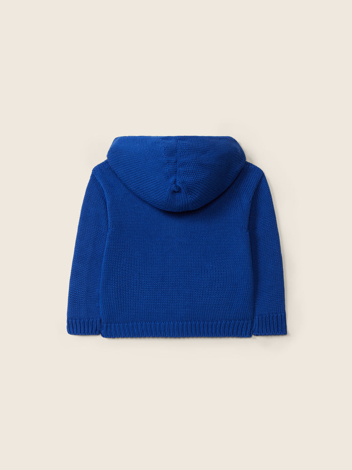 Cardigan con cappuccio e zip in filo 12308B 62 WEDOBLE 