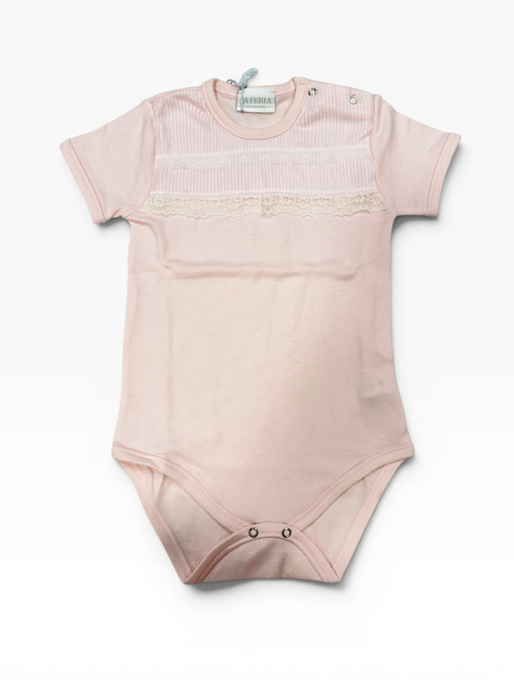 Body cotone caldo con pizzo rosa 52571 R0 La Perla 