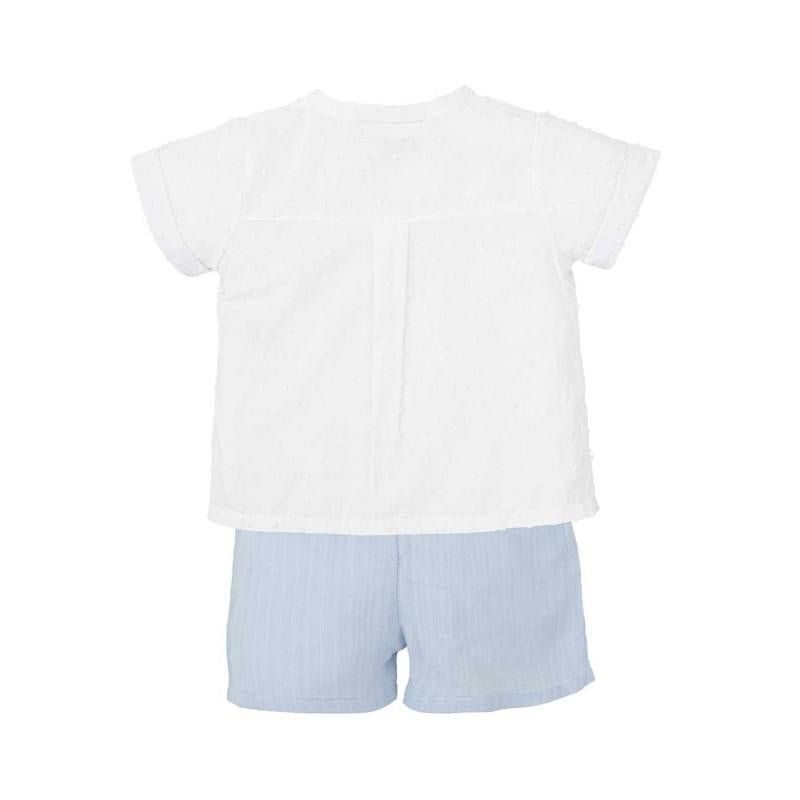 Completo t-shirt serafino e pantaloncino celeste 40457 BC BABIDU 