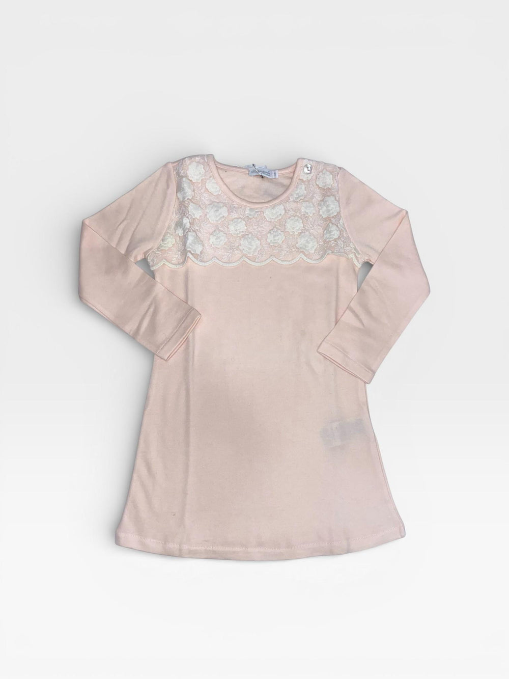 Camicia da notte in caldo cotone carré in pizzo macramè 6332A00 144 SOTTOCOPERTA 