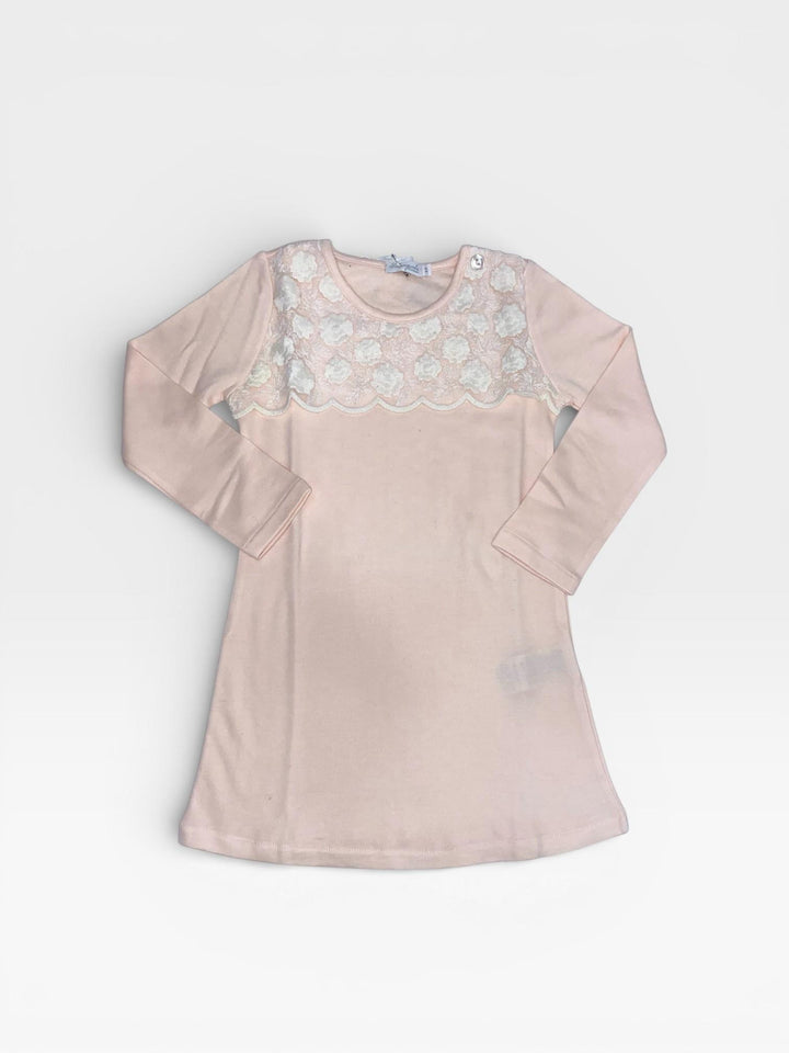 Camicia da notte in caldo cotone carré in pizzo macramè 6332A00 144 SOTTOCOPERTA 