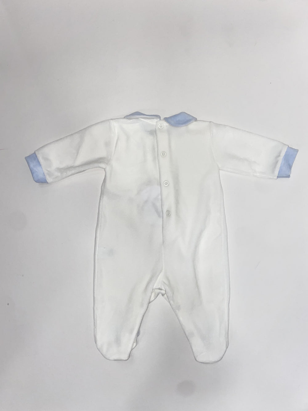 Tutina in ciniglia bianco e azzurro TU8180 BC Teto e Tatta 