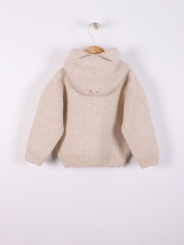 Cardigan con cappuccio e zip 11308C 22 WEDOBLE 