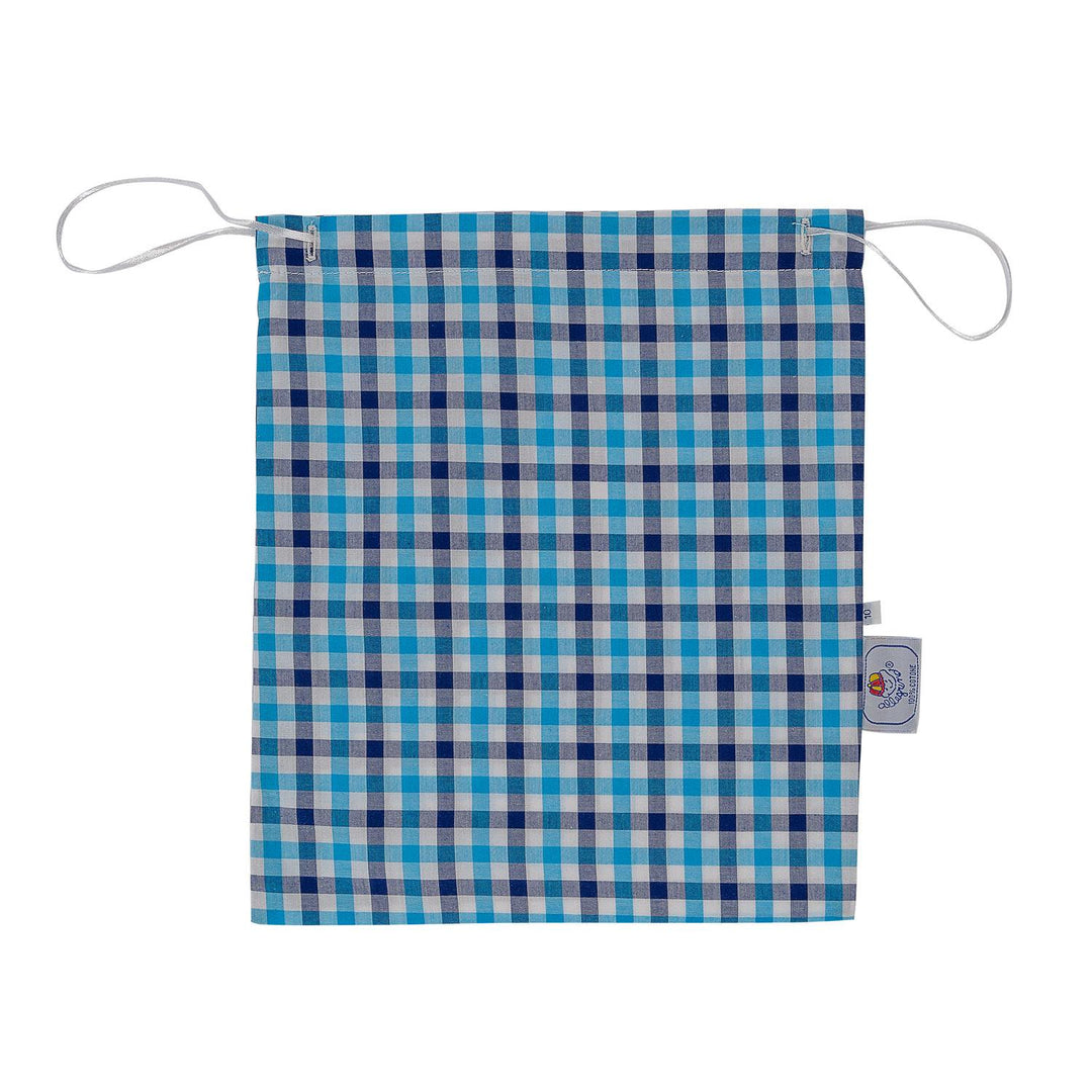 Pigiama lungo in cotone quadro blu e celeste CHARLY BCL/7 935 GOLD 