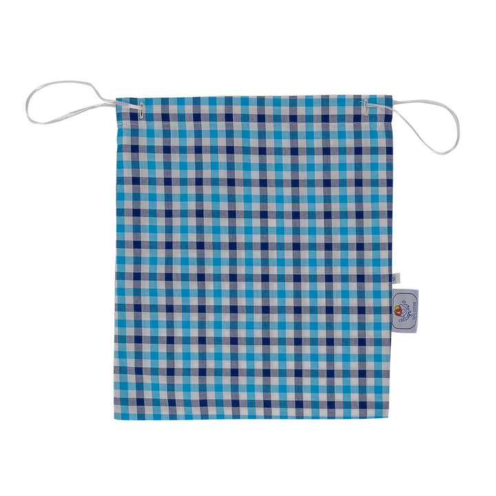 Pigiama lungo in cotone quadro blu e celeste CHARLY BCL/7 935 GOLD 
