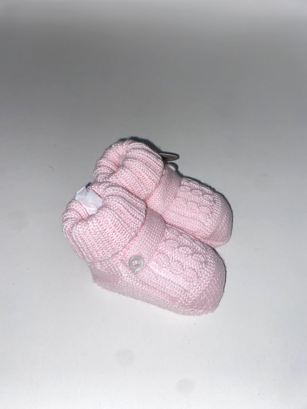 Scarpine da neonato in lana con lavorazione a treccia 702 RO BABY Lord 