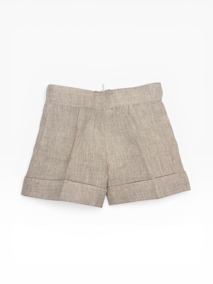 Bermuda in lino con risvolto beige NAPOLI 21 Mantì 