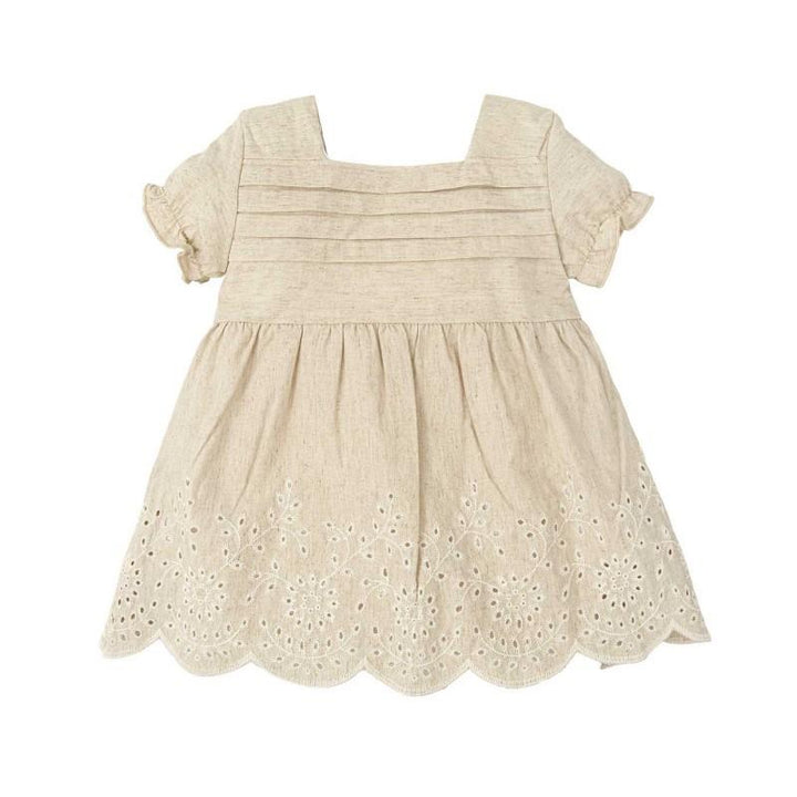 Abito beige in lino e sangallo 92407 BS BABIDU 