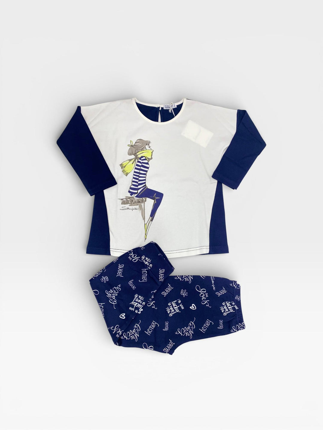 Pigiama caldo cotone fantasia ragazza con sciarpa SI16 2225I07 79# SOTTOCOPERTA 