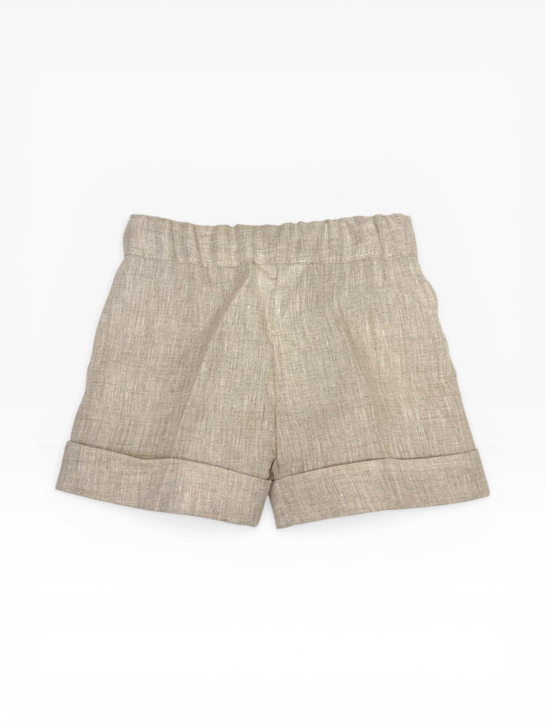 Bermuda in lino con risvolto beige NAPOLI 21 Mantì 