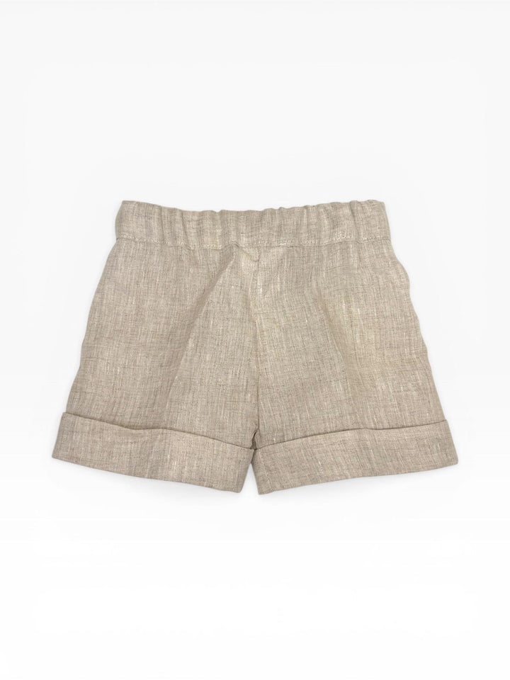 Bermuda in lino con risvolto beige NAPOLI 21 Mantì 