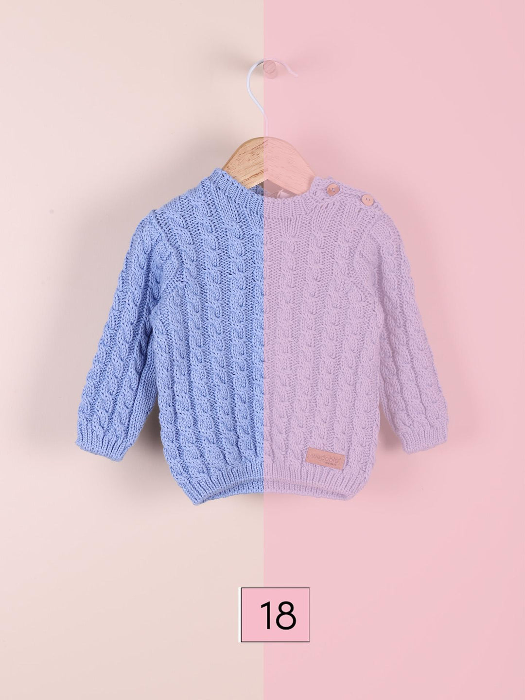 Maglione in filo a trecce fucsia 09301B 18 WEDOBLE 